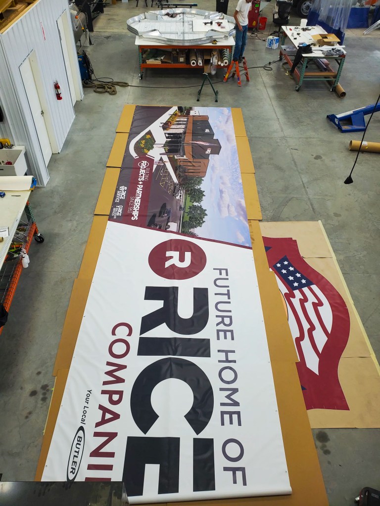 Construction site banner by Next Signs for a building project in Fargo ND
