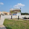 Construction site sign displaying project information installed by Next Signs in Fargo ND